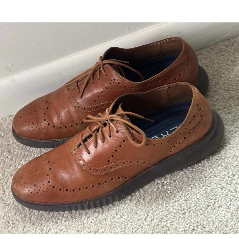 Cole Haan 2.ZERØGRAND Men’s Size 13M Brown Leather Wingtip Oxfords. - Picture 9 of 13